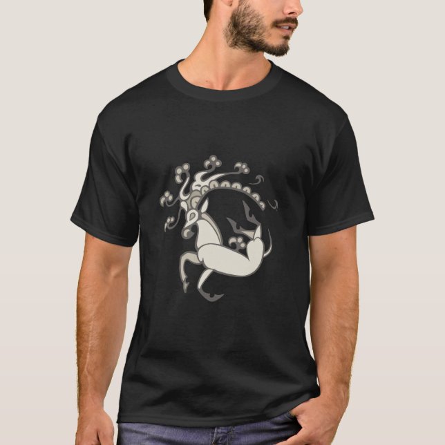 Pazyryk hjortmanar/unisex- ljus design t shirt (Framsida)