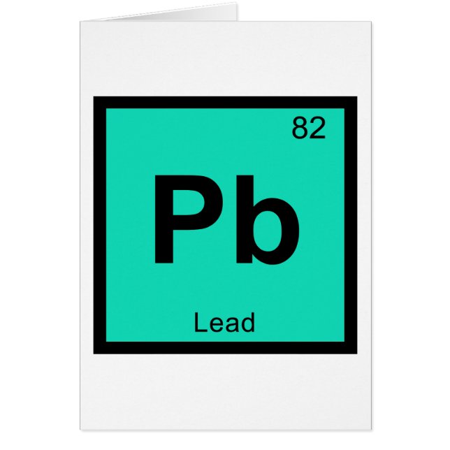 Pb - Bly Kemi Periodiska Systemet Symbol Element Hälsningskort (Framsidan)