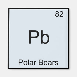 Pb - Isbjörnar Rollig kemi elementsymbol Magnet
