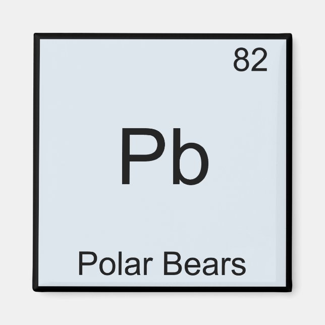 Pb - Isbjörnar Rollig kemi elementsymbol Magnet (Framsidan)
