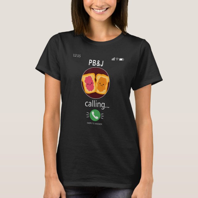 Pb&j anropar Mobile Mobil Peanut Butter & Jell T Shirt (Framsida)