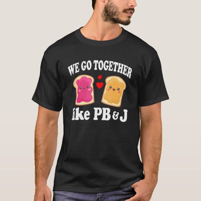 Pb&j Halloween Valentine Day Matching Par Co T Shirt (Framsida)