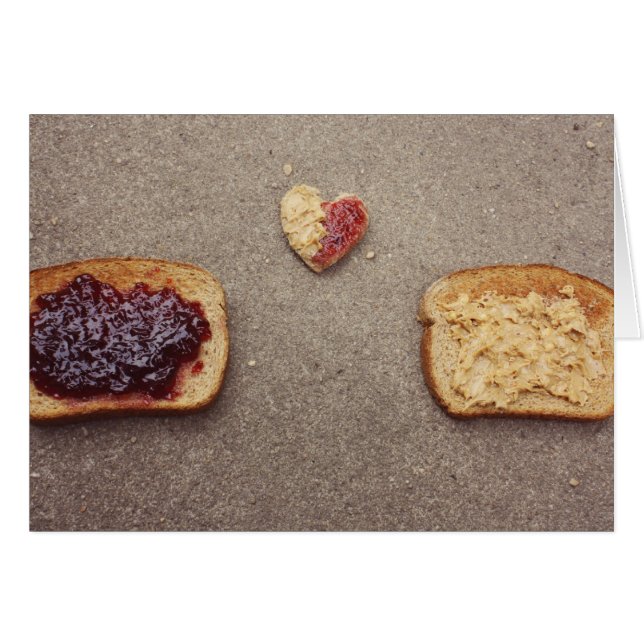 Pb&j kärlek-kort hälsningskort (Framsidan Horizontal)