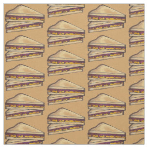 PB&J Peanut Butter and Grape Jelly Sandwich Fabric Tyg
