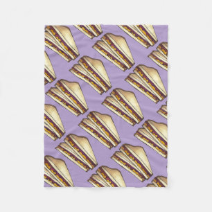 PB&J Peanut Butter and Grape Sylt Jelly Sandwich Fleecefilt