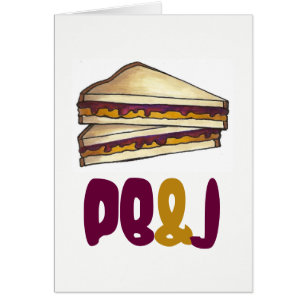 PB&J Peanut Butter and Jelly Sandwich Lunch Food Hälsningskort