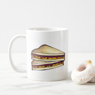 PB&J Peanut Butter and Jelly Sandwich Lunch Food Kaffemugg