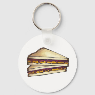 PB&J Peanut Butter Jelly Sandwich Food Keychain Nyckelring