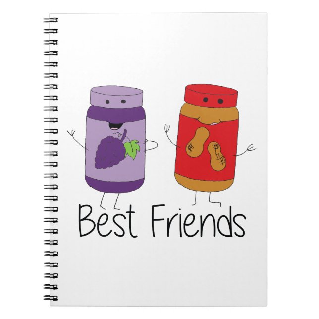PB och J Best Friends Pb och J BFF Teckning Anteckningsbok Med Spiral (Framsidan)