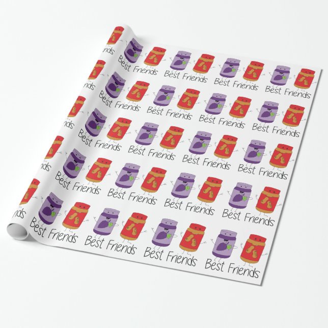PB och J Best Friends Pb och J BFF Teckning Presentpapper (Utrullad)