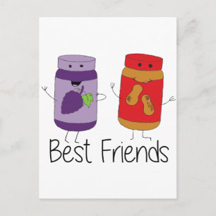 PB och J Best Friends Pb och J BFF Teckning Vykort