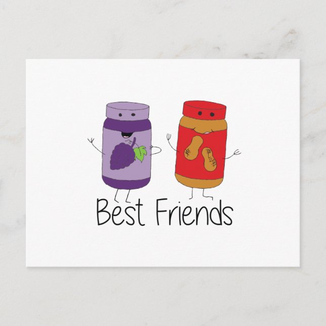 PB och J Best Friends Pb och J BFF Teckning Vykort (Framsida)