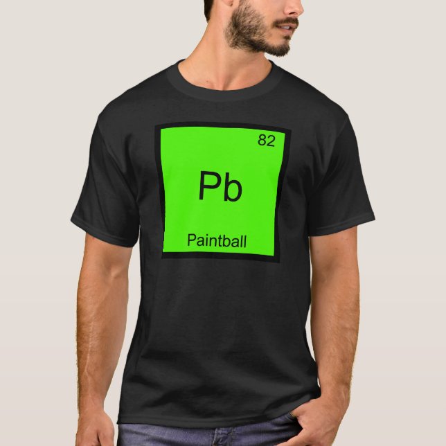 Pb - Paintball Funny Chemistry Inslag Symbol Te Tee (Framsida)
