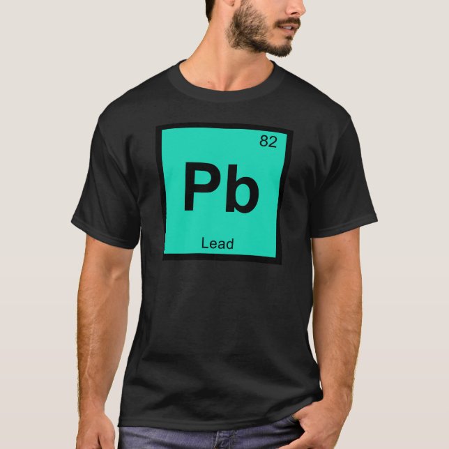 Pb - Periodisk Bord-symbol för blykemi Inslag T-shirt (Framsida)