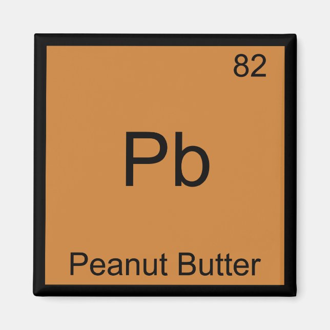 Pb - Periodisk Bord-symbol för jordnötssmör Magnet (Framsidan)