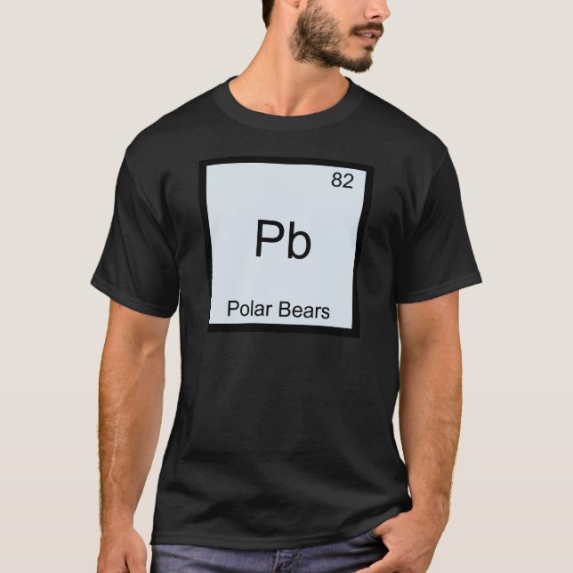 Pb - Polar Bears Funny Chemistry Inslag-symbol T Shirt (Framsida)