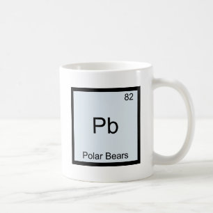 Pb - polar uthärdar roligt kemiinslagsymbol kaffemugg