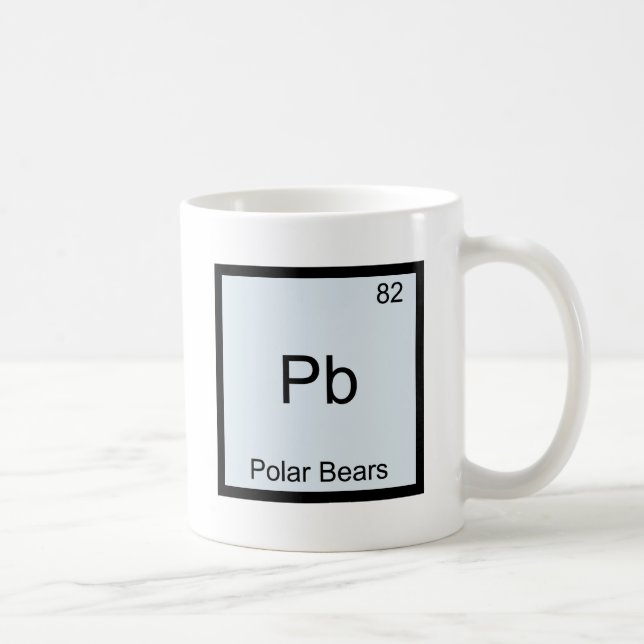 Pb - polar uthärdar roligt kemiinslagsymbol kaffemugg (Höger)