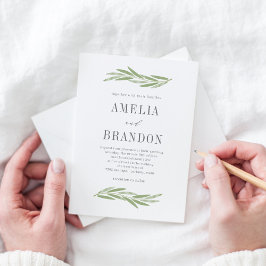 PBC-inbjudan till Gren Greenery Wedding Tack Kort