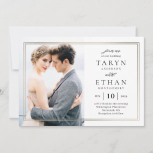 PBD-inbjudan till Posh Gräns Photo Wedding Inbjudningar