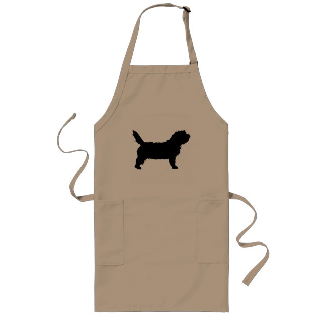 PBGV-hund (svart) Långt Förkläde (Framsidan)