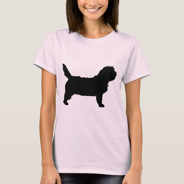 PBGV-hund (svart) Tee Shirt (Framsida)