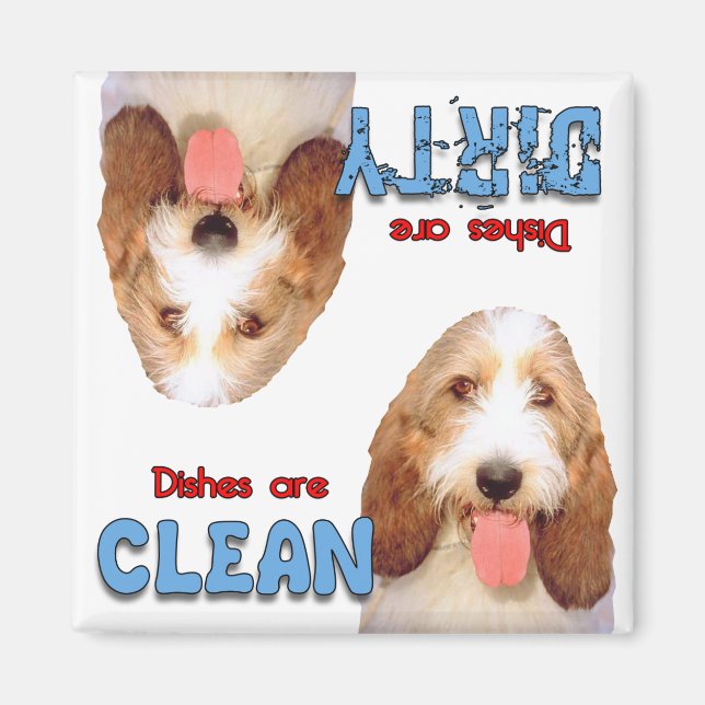 PBGV Hundälskares Dishwasher Magnet (Framsidan)