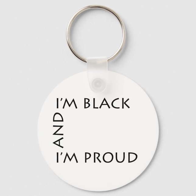 PBI - Black and Proud Keychain - White Nyckelring (Framsida)