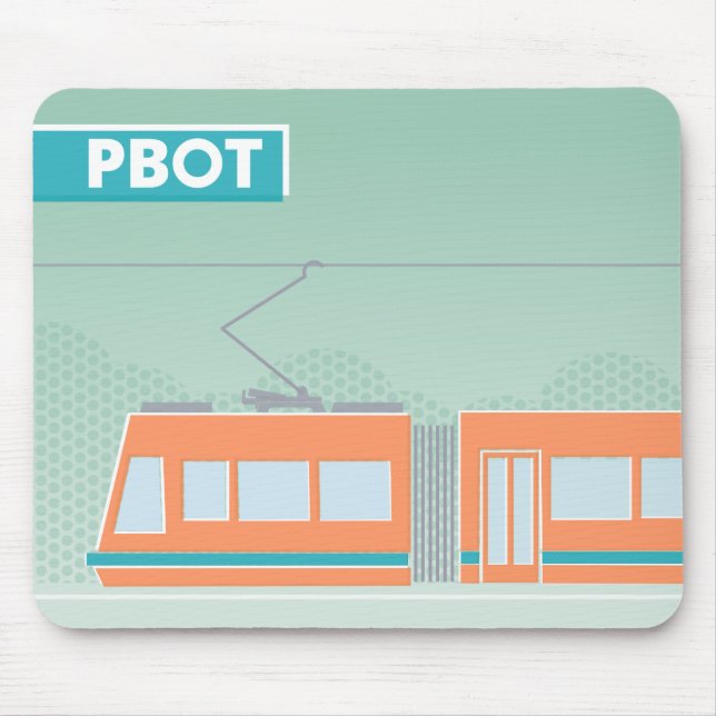 PBOT Portland Streetcar Mouse Pad Musmatta (Framsidan)