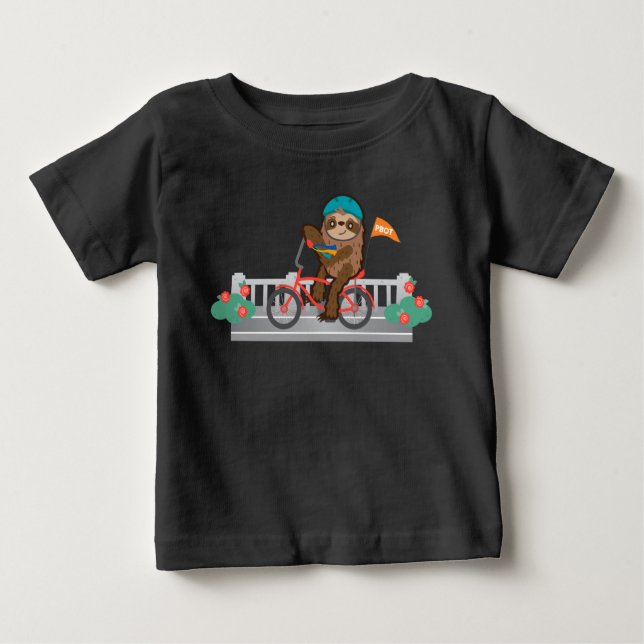 PBOT Sloth Bike baby T Shirt (Framsida)