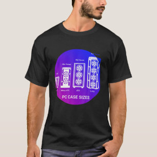 PC Builder - Circular RGB Fodral-storlekar PC Game T Shirt