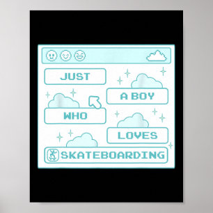 Pc Datornörd Nörd Cool Gamer Pojke Som Älskar Ska Poster