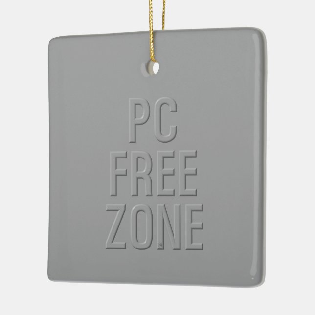 PC Free Zon grått keramisk kvadratisk ornament (Vänster)