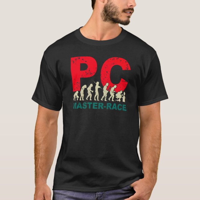 Pc Master Race  Evolution Graphic For Gamers T Shirt (Framsida)