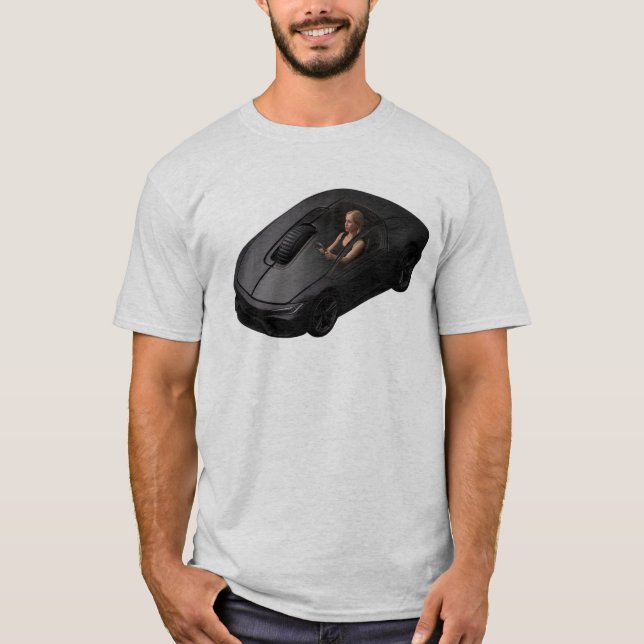 PC Mouse-Car: Klicka på en superbils hastighet T Shirt (Framsida)