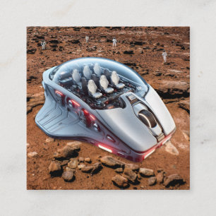 PC Mouse-Spacecraft: Rulla på Mars - Uppdrag 01. Fyrkantigt Visitkort