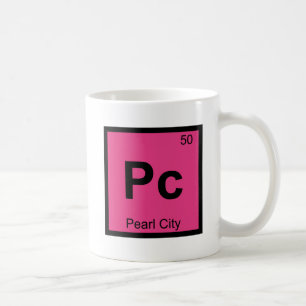 Pc - Pearl City Oahu Hawaii Kemisymbol Kaffemugg