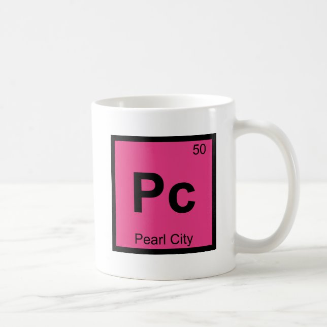 Pc - Pearl City Oahu Hawaii Kemisymbol Kaffemugg (Höger)
