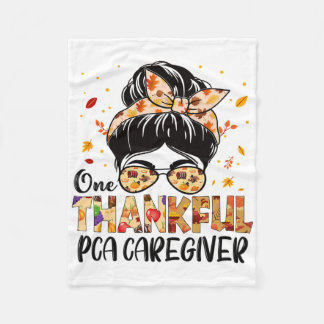 Pca Caregiver One Thankful Messy Bun Thanksgiving Fleecefilt