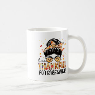 Pca Caregiver One Thankful Messy Bun Thanksgiving Kaffemugg