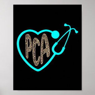 Pca Patientvårdande stant Heart Leopard Nurse veck Poster