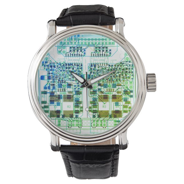 PCB Platinendesign Elektronik eWatch Armbanduhr Armbandsur (Framsida)