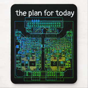 PCB Tryckt kretskort Platinen-Shirt mit Plan Musmatta