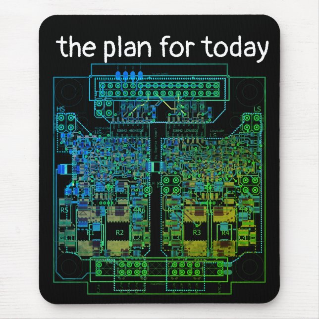 PCB Tryckt kretskort Platinen-Shirt mit Plan Musmatta (Framsidan)
