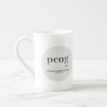 pcog-akronym; rund hel msg; svart-vit färg;