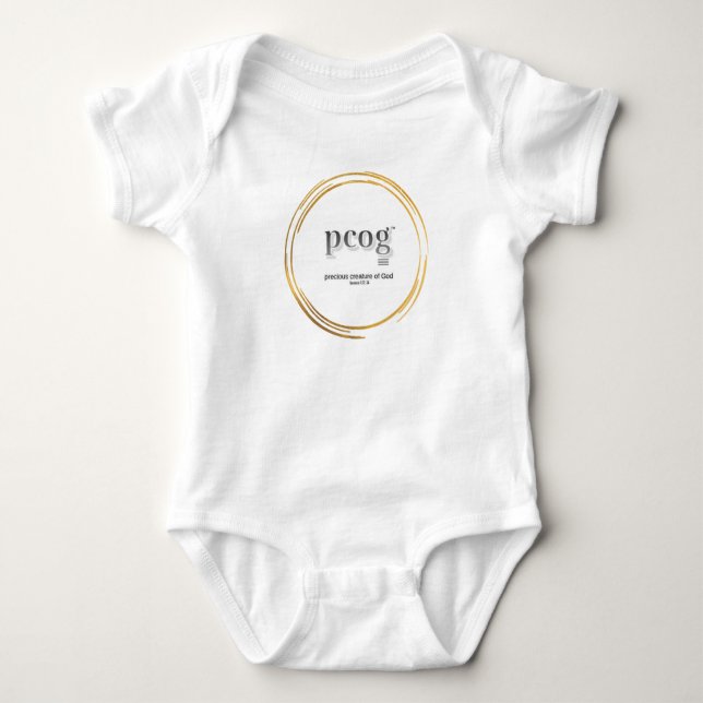 pcog baby body WHISPY GOLD CIR ord+skrift T Shirt (Framsida)