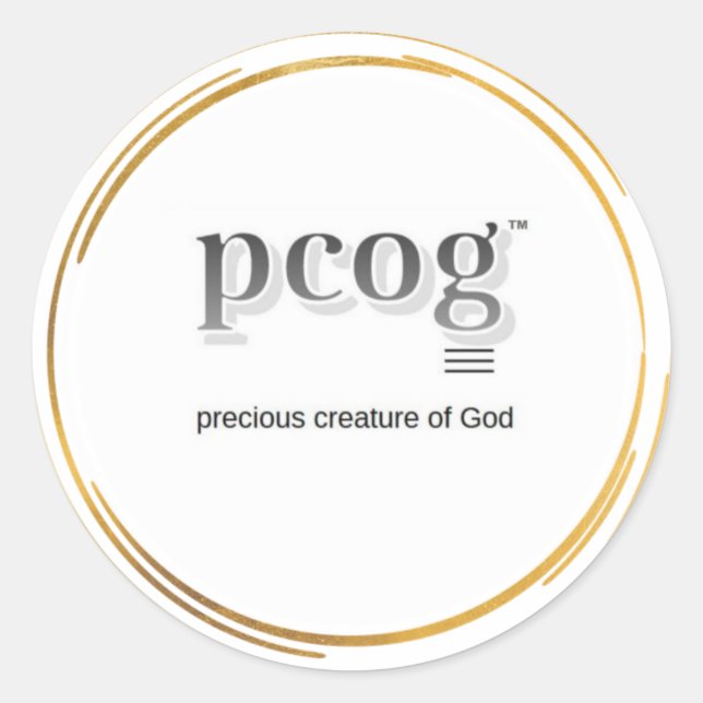 pcog WHISPY GOLD CIRCLES stickers no scripture Runt Klistermärke (Framsida)