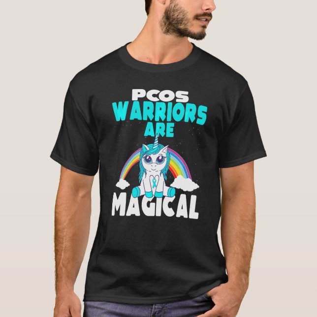 Pcos Awareness Ovary Syndrome Warrime är Magic T Shirt (Framsida)