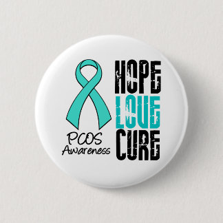 PCOS Hope Kärlek Cure Ribbon Knapp