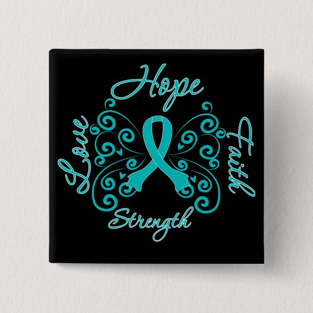 PCOS Hope Motto Butterfly Knapp (Framsida)